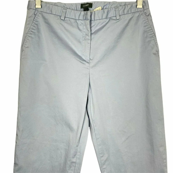 J.Crew Pants Women's Sz 4 Blue Pastel Favorite Fit Cropped Mid Rise Flat Front - Picture 4 of 11